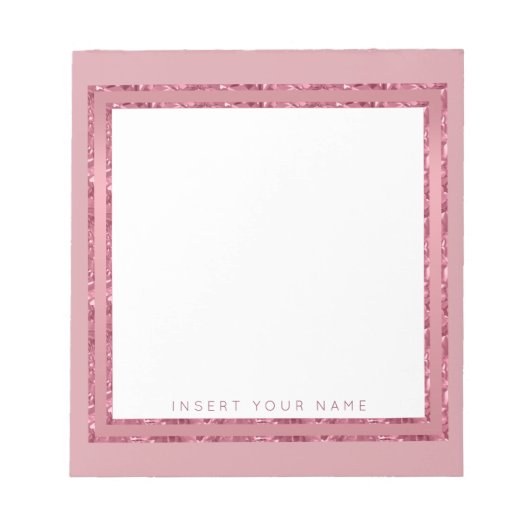 Crystal Rose Gold Personalisiert Notepad 5,5" x 6" Notizblock (Vorderseite)