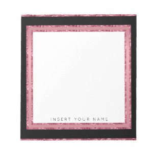 Crystal Rose Gold und Black Notepad 5.5" x 6" Notizblock