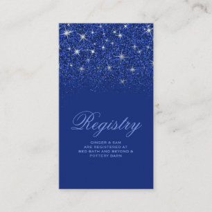 Crystal Sapphire Glitzer Wedding Registry Card Begleitkarte