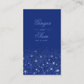 Crystal Sapphire Glitzer Wedding Registry Card Begleitkarte (Rückseite)