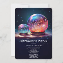 Crystal-Schneebälle Feiertags-Party-Einladung