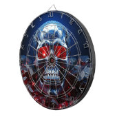 Crystal Skull mit Ruby Red Eyes Dartboard Dartscheibe (Vorderseite rechts)