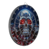 Crystal Skull mit Ruby Red Eyes Dartboard Dartscheibe (Vorderseite Links)