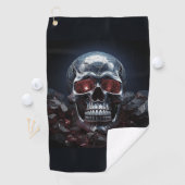 Crystal Skull mit Ruby Red Eyes Golf Handtuch (Insitu)