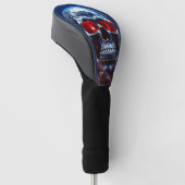 Crystal Skull mit Ruby Red Eyes Golf Head Cover Headcover (angewinkelt)