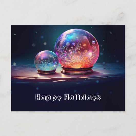 Crystal Snowballs Christmas Holiday Postcard Postkarte (Vorderseite)