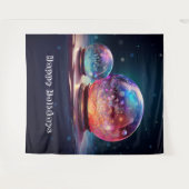 Crystal Snowballs Holiday Backdrop Wandteppich (Vorderseite (Horizontal))