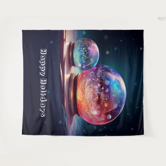 Crystal Snowballs Holiday Backdrop Wandteppich (Vorderseite (Horizontal))