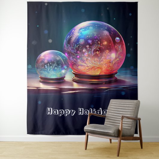Crystal Snowballs Holiday Backdrop Wandteppich (Beispiel)