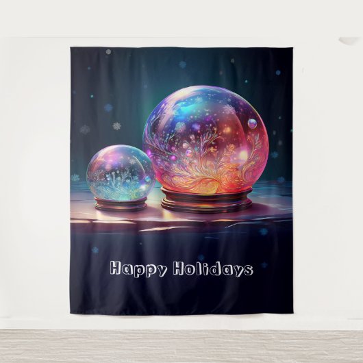 Crystal Snowballs Holiday Backdrop Wandteppich (Vorderseite)
