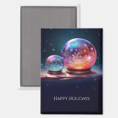 Crystal Snowballs Holiday Magnet (Vorderseite/Rückseite)