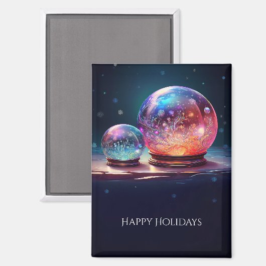 Crystal Snowballs Holiday Magnet (Vorderseite/Rückseite)