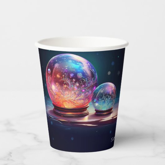 Crystal Snowballs Holiday Paper Cups Pappbecher (Vorderseite)