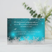 Crystal Snowflake Aquamarines Weihnachts-Party UAW Einladung (Stehend Vorderseite)
