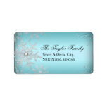 Crystal Snowflake Blue Christmas Address Labels Adressaufkleber<br><div class="desc">Blue Christmas Address Labels. Elegante Kristallschneeflocken. Bitte beachten Sie: Alle flachen Bilder!</div>