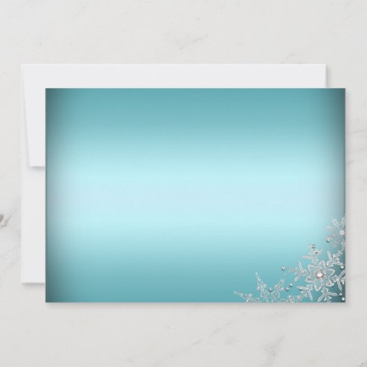 Crystal Snowflake Blue Christmas Dinner Party Einladung (Rückseite)