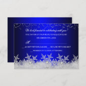 Crystal Snowflake Blue Christmas Party UAWG RSVP Karte (Vorne/Hinten)