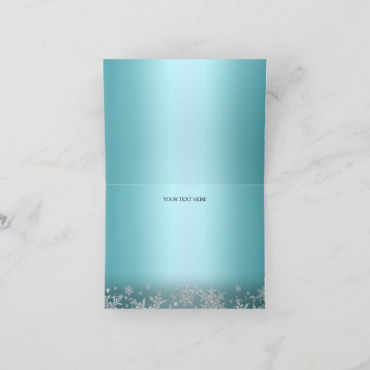 Crystal Snowflake Blue Winter Dankeschön Karte (Innenseite)