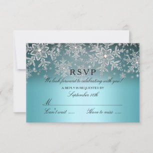 Crystal Snowflake Blue Winter UAWG RSVP Karte