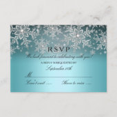 Crystal Snowflake Blue Winter UAWG RSVP Karte (Vorderseite)