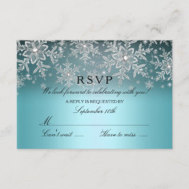 Crystal Snowflake Blue Winter UAWG RSVP Karte