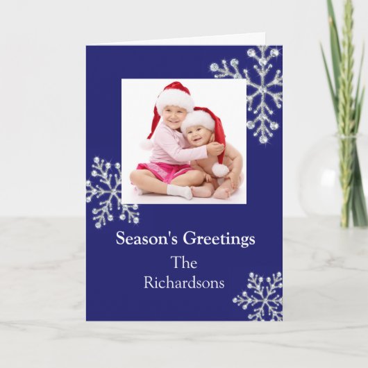 Crystal Snowflake Holiday Card Feiertagskarte (Vorderseite)