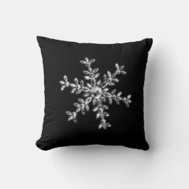 Crystal Snowflake Holiday Cushi in Schwarz Kissen