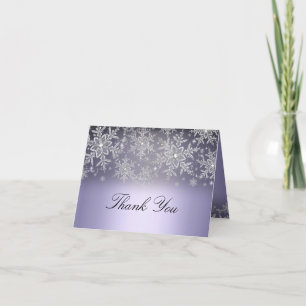 Crystal Snowflake Lila Winter Danke Karte