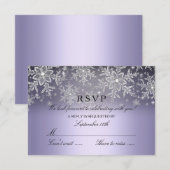 Crystal Snowflake Lila Winter UAWG RSVP Karte (Vorne/Hinten)