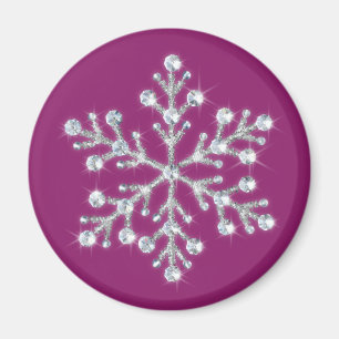 Crystal Snowflake Magnet (blau)