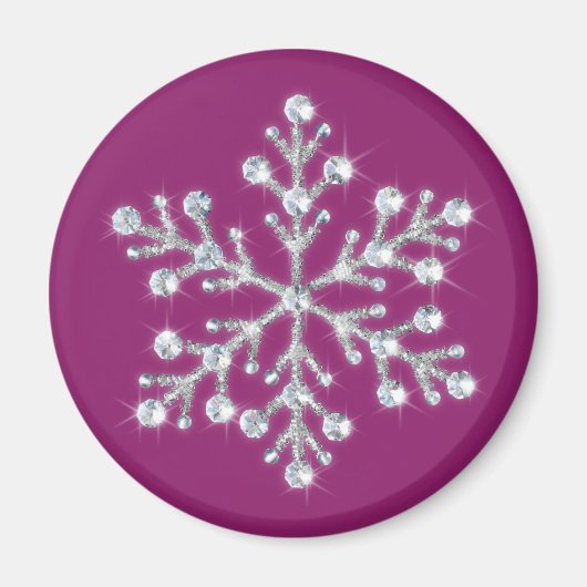 Crystal Snowflake Magnet (blau) (Vorne)