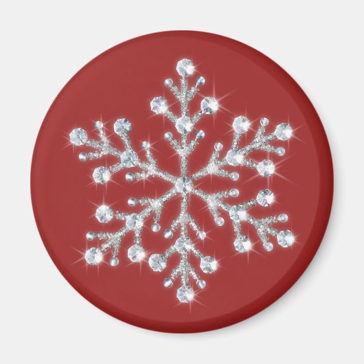 Crystal Snowflake Magnet (rot) (Vorne)
