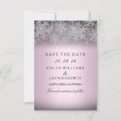 Crystal Snowflake Pink Winter Save the Date (Vorderseite)
