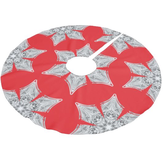 Crystal Snowflake - Polyester Weihnachtsbaumdecke (Schrägansicht)