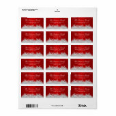 Crystal Snowflake Red Christmas Address Labels Adressaufkleber (Vorne)