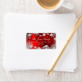 Crystal Snowflake Red Christmas Address Labels Adressaufkleber (Insitu)