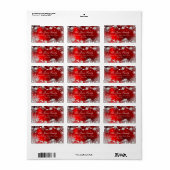 Crystal Snowflake Red Christmas Address Labels Adressaufkleber (Vorne)