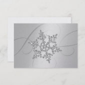 Crystal Snowflake Response Card RSVP Karte (Vorne/Hinten)