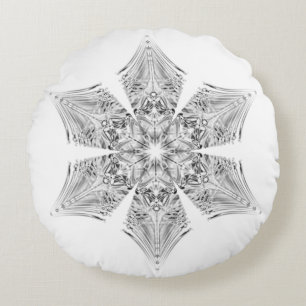 Crystal Snowflake Rundes Kissen