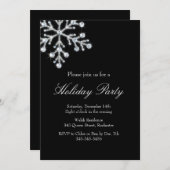 Crystal Snowflake (schwarz) Einladung (Vorne/Hinten)