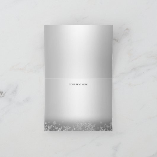 Crystal Snowflake Silver Winter Dankeschön Karte (Innenseite)