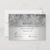 Crystal Snowflake Silver Winter UAWG RSVP Karte (Vorderseite)