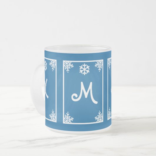 Crystal Snowflake Weihnachten Mattierter Glass Kaf Mattglastasse (Vorderseite Links)