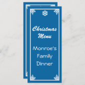 Crystal Snowflake Weihnachtsmenü Menükarte (Vorne/Hinten)