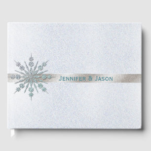 Crystal Snowflake Winter Wedding Guest Book Gästebuch
