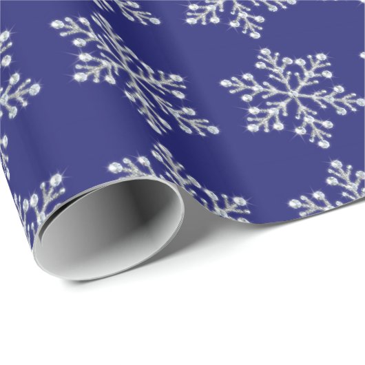 Crystal Snowflake Wrapping Paper - blau Geschenkpapier (Rolleneckpunkt)