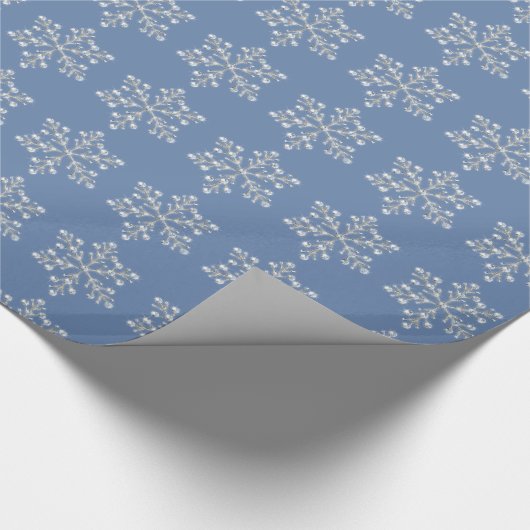 Crystal Snowflake Wrapping Paper - blau Geschenkpapier (Ecke)