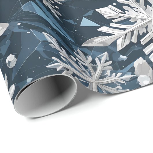 Crystal Snowflake Wrapping Paper Geschenkpapier (Rolleneckpunkt)