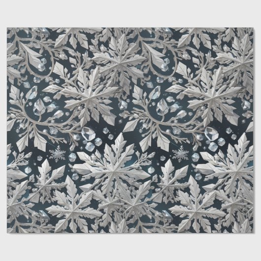 Crystal Snowflake Wrapping Paper Geschenkpapier (Flach)