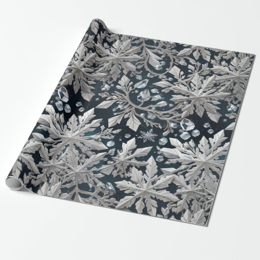 Crystal Snowflake Wrapping Paper Geschenkpapier (Ungerollt)